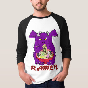 ラーメンモンスターの長い袖のTシャツ Tシャツ