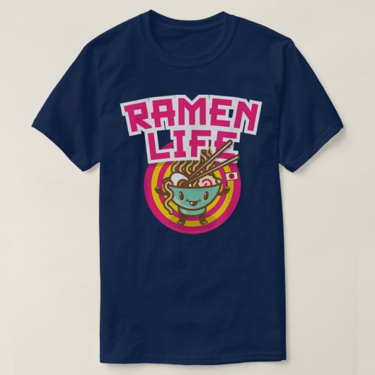 ラーメンライフかわいい日本のアニメ  Tシャツ (デザイン正面)