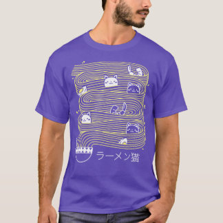 ラーメンラインミニマリスト猫スクエア(戸部フォンセカ) Tシャツ