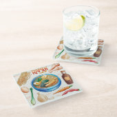 ラーメンレシピガラスコースター ガラスコースター (アングル)