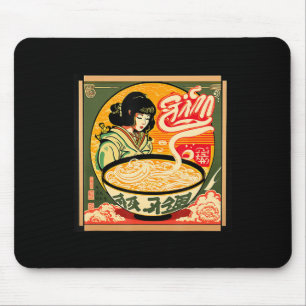 ラーメンレトロすしヴィンテージアニメスタイル 日本の マウスパッド