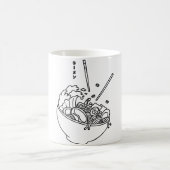 ラーメン一杯のミニマリストデザイン コーヒーマグカップ (中央)