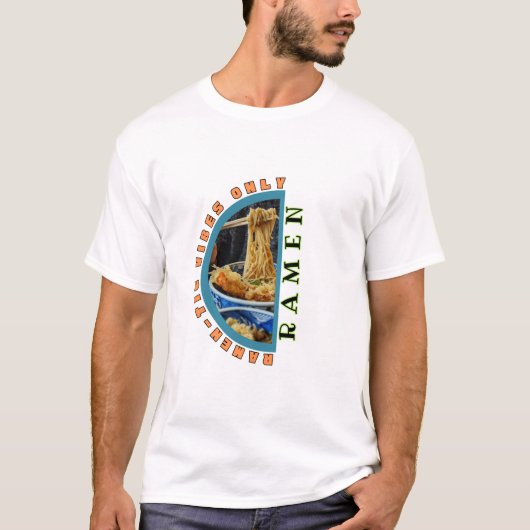 ラーメン中毒 – ラーメン丼プリントTシャツ Tシャツ (正面)