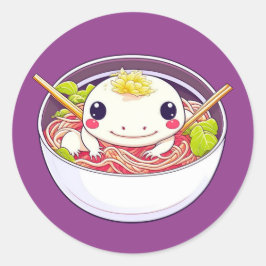 ラーメン丼のかわいいアクソロトル ラウンドシール