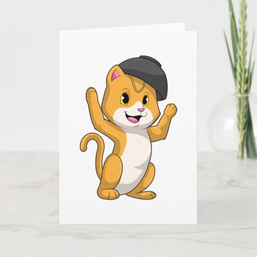 ラーメン丼を持つ猫 カード (正面)