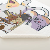 ラーメン丼アニメジャパンのかわいい猫ねこ猫 シェルパブランケット (3/4)