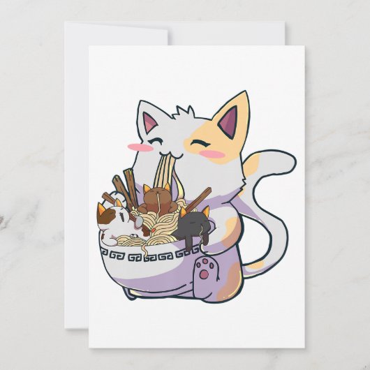 ラーメン丼アニメジャパンのかわいい猫ねこ猫 案内状 (正面)