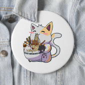 ラーメン丼アニメジャパンのかわいい猫ねこ猫 缶バッジ (インサイチュ)