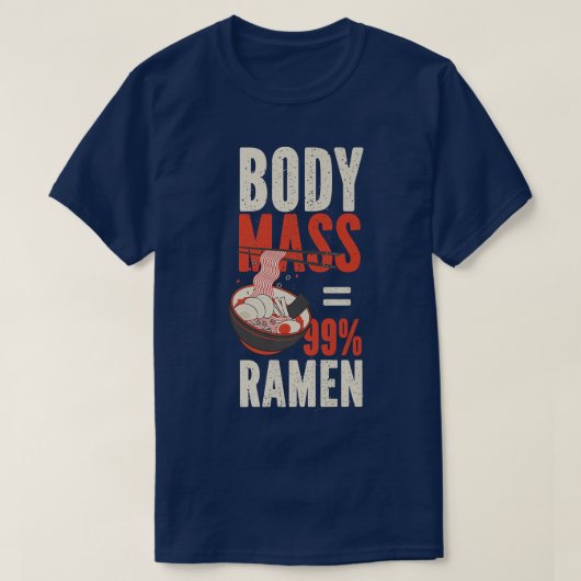 ラーメン丼ラブ日本のかわいい体質量= Tシャツ (デザイン正面)