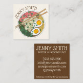 ラーメン丼日本の食レストラングルメ スクエア名刺 (正面/裏面)