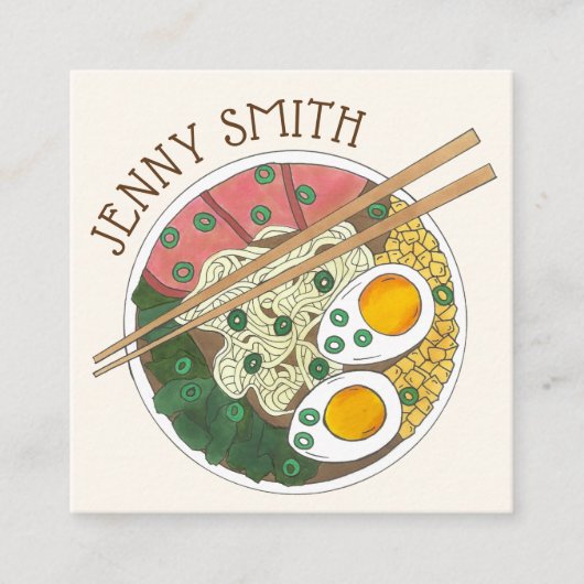 ラーメン丼日本の食レストラングルメ スクエア名刺 (正面)
