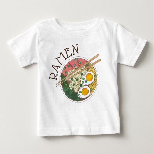 ラーメン丼日本の食レストラングルメ ベビーTシャツ (正面)