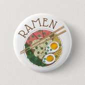 ラーメン丼日本の食レストラングルメ 缶バッジ (正面)
