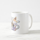 ラーメン入り可愛い猫ねこ丼アニメジャパン コーヒーマグカップ (正面右)