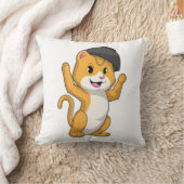 ラーメン入り猫 クッション (ブランケット)