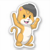 ラーメン入り猫 シール (正面)