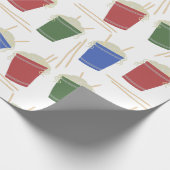 ラーメン割り箸パターン（の模様が）ある ラッピングペーパー (角)