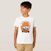 ラーメン力キツネかわいいかわいいキツネ Tシャツ (正面フル)