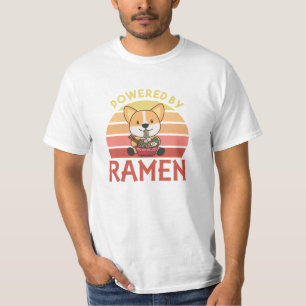 ラーメン力コーギかわいいかわいい麺犬 Tシャツ
