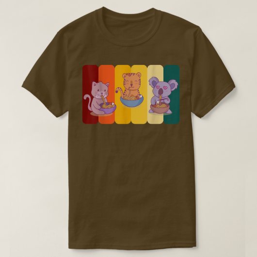 ラーメン動物麺 Tシャツ (デザイン正面)