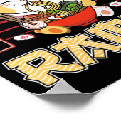 ラーメン大好きかわいいアニメ猫ラーメンgi ポスター (角)