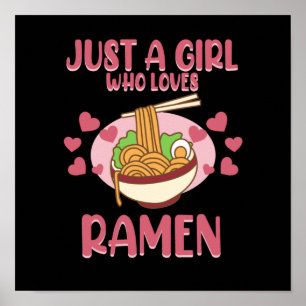 ラーメン大好きな女の子アニメかわいいラーメンGr ポスター
