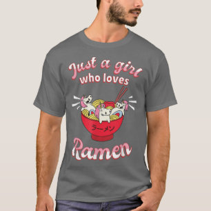 ラーメン大好きな女の子一角獣かわいいJ Tシャツ