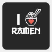 ラーメン大好きアニメかわいいラーメン大好きグラップ スクエアシール (正面)