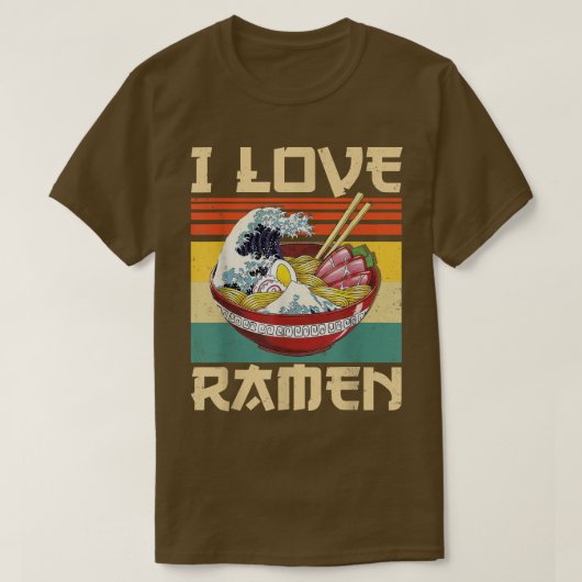 ラーメン大好き日本のかわいいかわいいアニメギフトガール Tシャツ (デザイン正面)