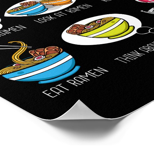 ラーメン好きおもしろいギフト日本のラーメン ポスター (角)