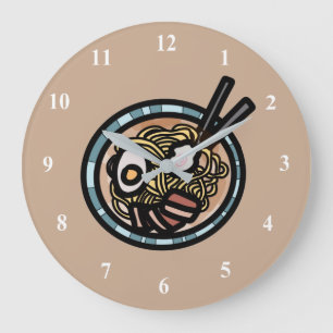 ラーメン好きかわい日本のい ラージ壁時計