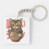 ラーメン好きなかわいい子猫 キーホルダー (裏面)