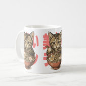 ラーメン好きなかわいい子猫 コーヒーマグカップ (正面左)