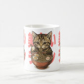 ラーメン好きなかわいい子猫 コーヒーマグカップ (中央)
