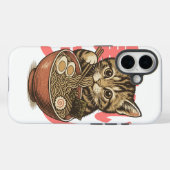 ラーメン好きなかわいい子猫 Case-Mate iPhoneケース (裏面 (横))