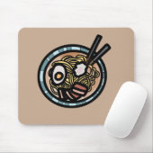ラーメン好きなかわいい日本人 マウスパッド (マウス)