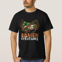 ラーメン好きのための面白い美味しいデザイン Tシャツ