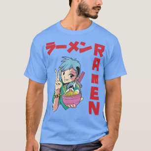 ラーメン好きの少女 過去記事日本かわいい Tシャツ
