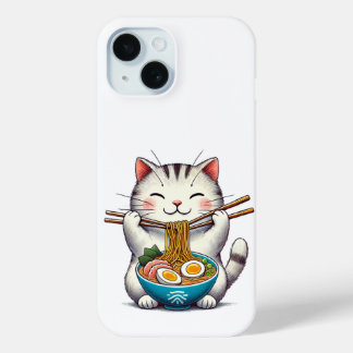 ラーメン好きの猫 iPhone 15ケース