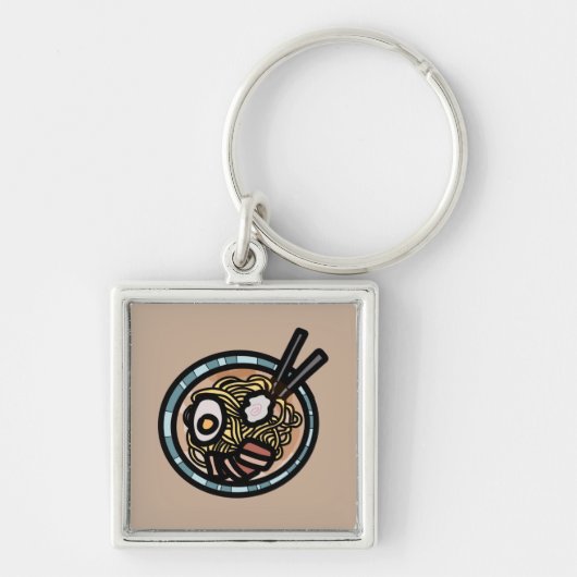 ラーメン好き可愛日本の キーホルダー (正面)