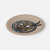 ラーメン好き可愛日本の ペーパープレート (アングル)