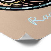 ラーメン好き可愛日本の ポスター (角)