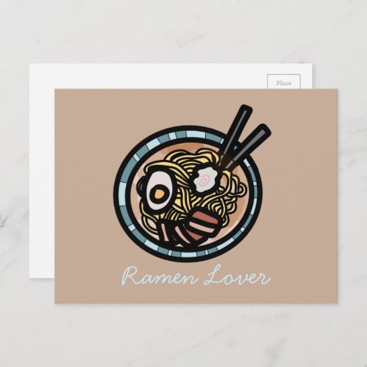 ラーメン好き可愛日本の ポストカード (正面/裏面)