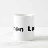 ラーメン好き - 黒文字マグカップ コーヒーマグカップ (中央)