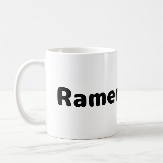 ラーメン好き - 黒文字マグカップ コーヒーマグカップ (左)