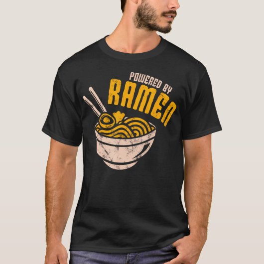ラーメン好日本のきのアニメ麺 Tシャツ (正面)