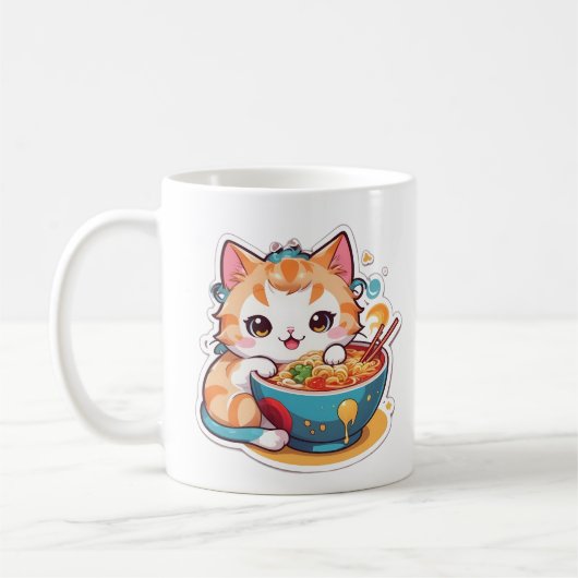 ラーメン子猫が大好き コーヒーマグカップ (左)