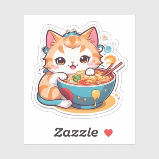 ラーメン子猫が大好き シール (シート)