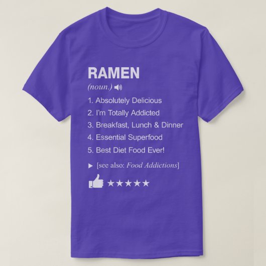 ラーメン定義の意味おもしろい Tシャツ (デザイン正面)