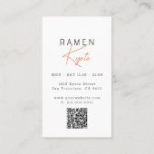 ラーメン店のグレーQRコード名刺 名刺 (裏面)